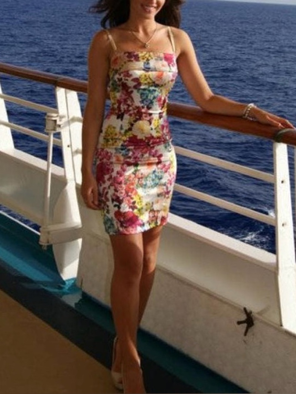 Dolce & Gabbana D&G Silk Bodycon Floral Dress Size 44 - Picture 13 of 14